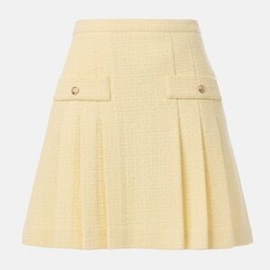 CeCe Light Yellow Textured Mini Skirt